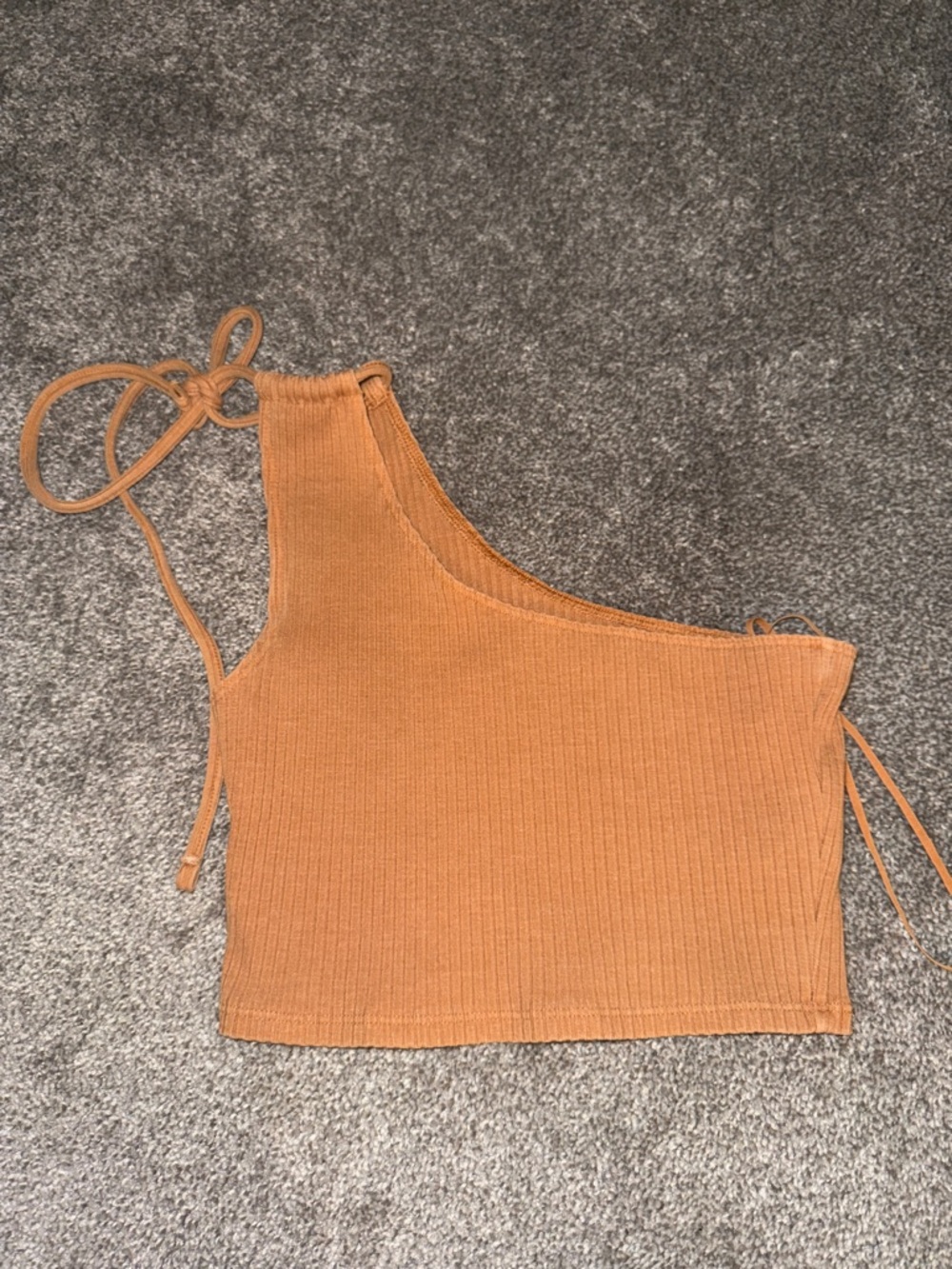 Aerie: Asymmetrical One-Shoulder Ribbed Tank Top - tan